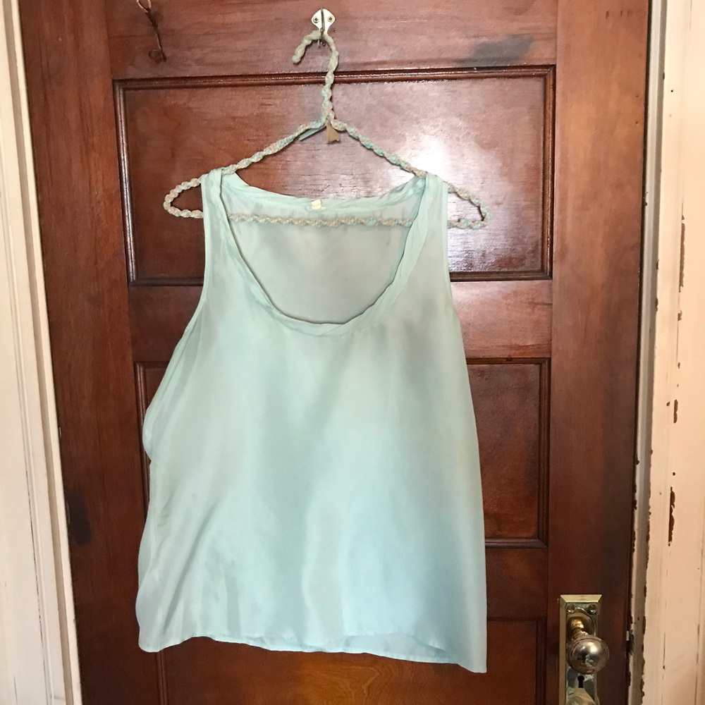 J. Crew Mint Silk Tank